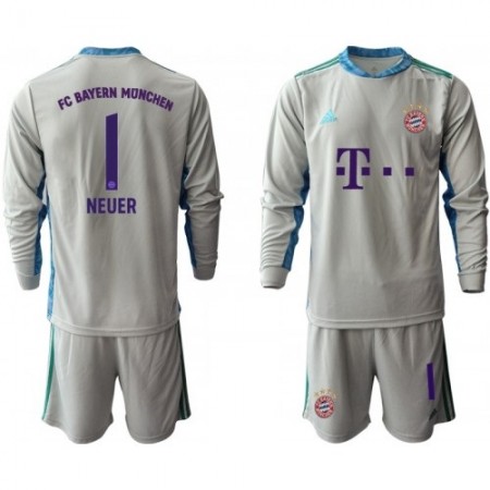 Billiga Fotbollströjor FC Bayern München Manuel Neuer 1 Målvakt Barn Tredje tröja 2020/21 Långärmad